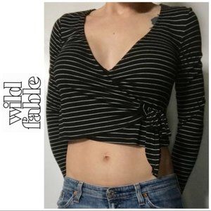 Wild Fable Cropped Wrap Around Top